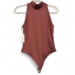NWT Aritzia Babaton Hadid Contour Sundried Red High Neck Bodysuit